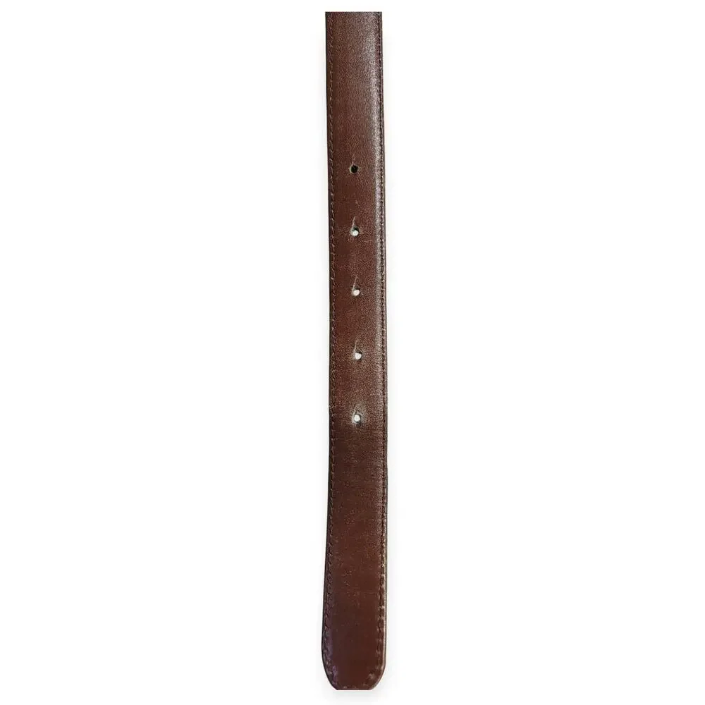 Ostrich Leather Lorenzi Vintage 80s Exotic Slim Light Brown Belt